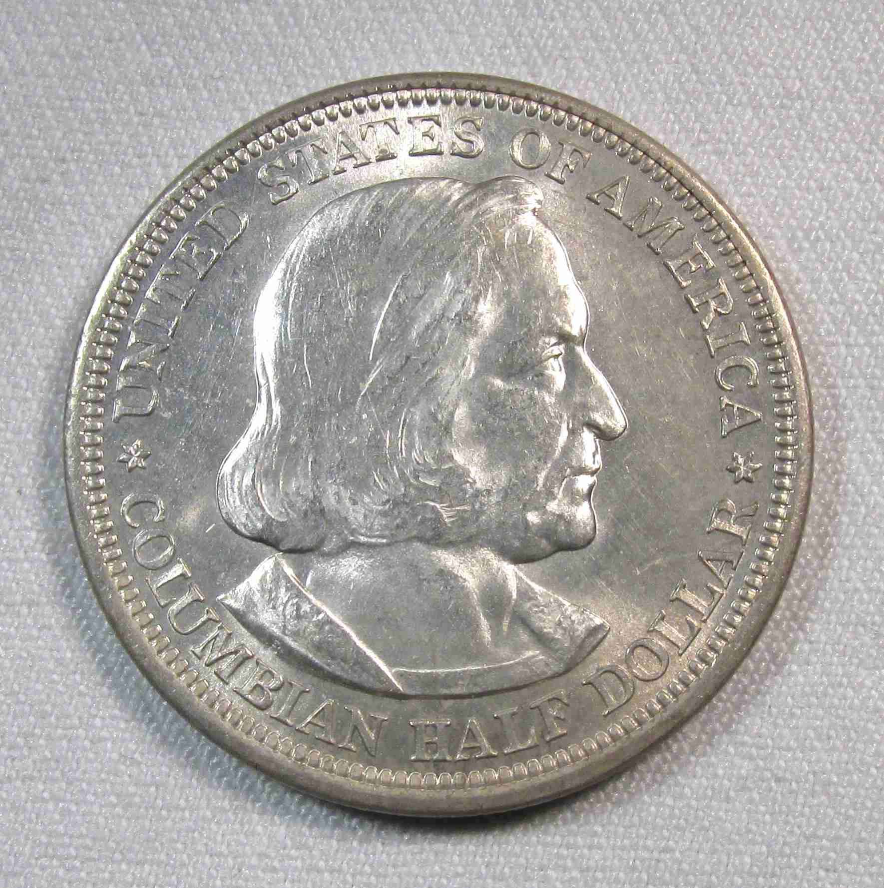 1893 Silver Columbian Commemorative Half Dollar VCH AU Coin AU256