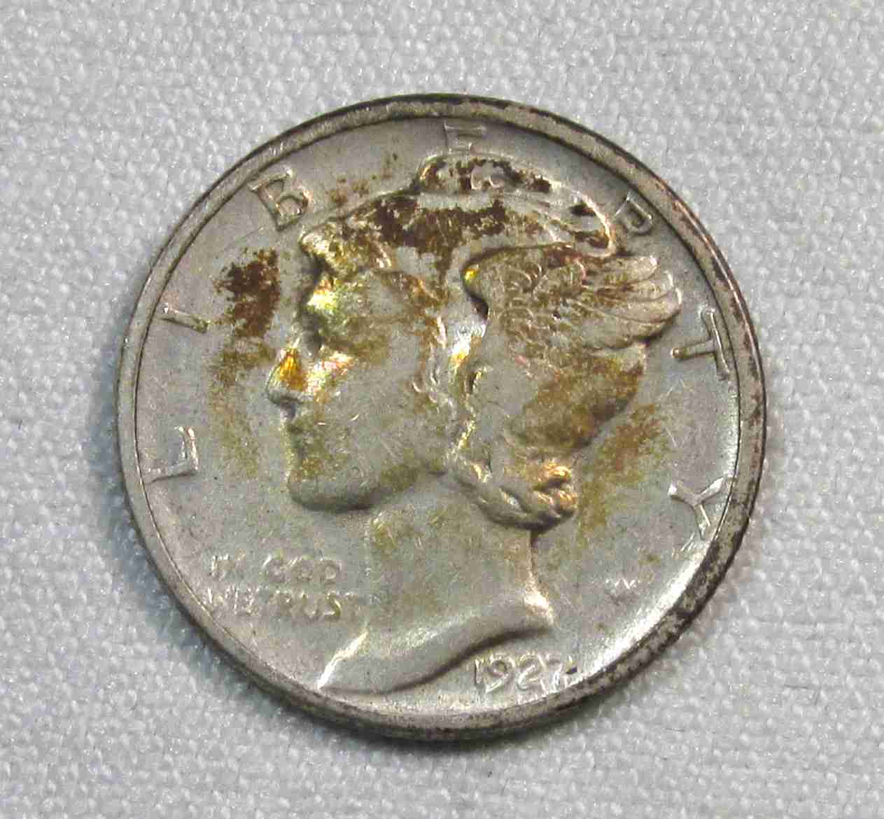 1927-D Silver Mercury Dime CH VF Details Coin AU261