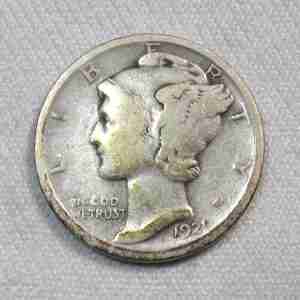 1921 Silver Mercury Dime Key Date VG Coin AU272
