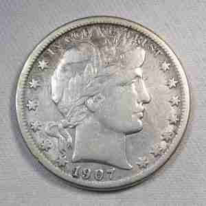 1907-O Silver Barber Half Dollar XF Details Coin AU285