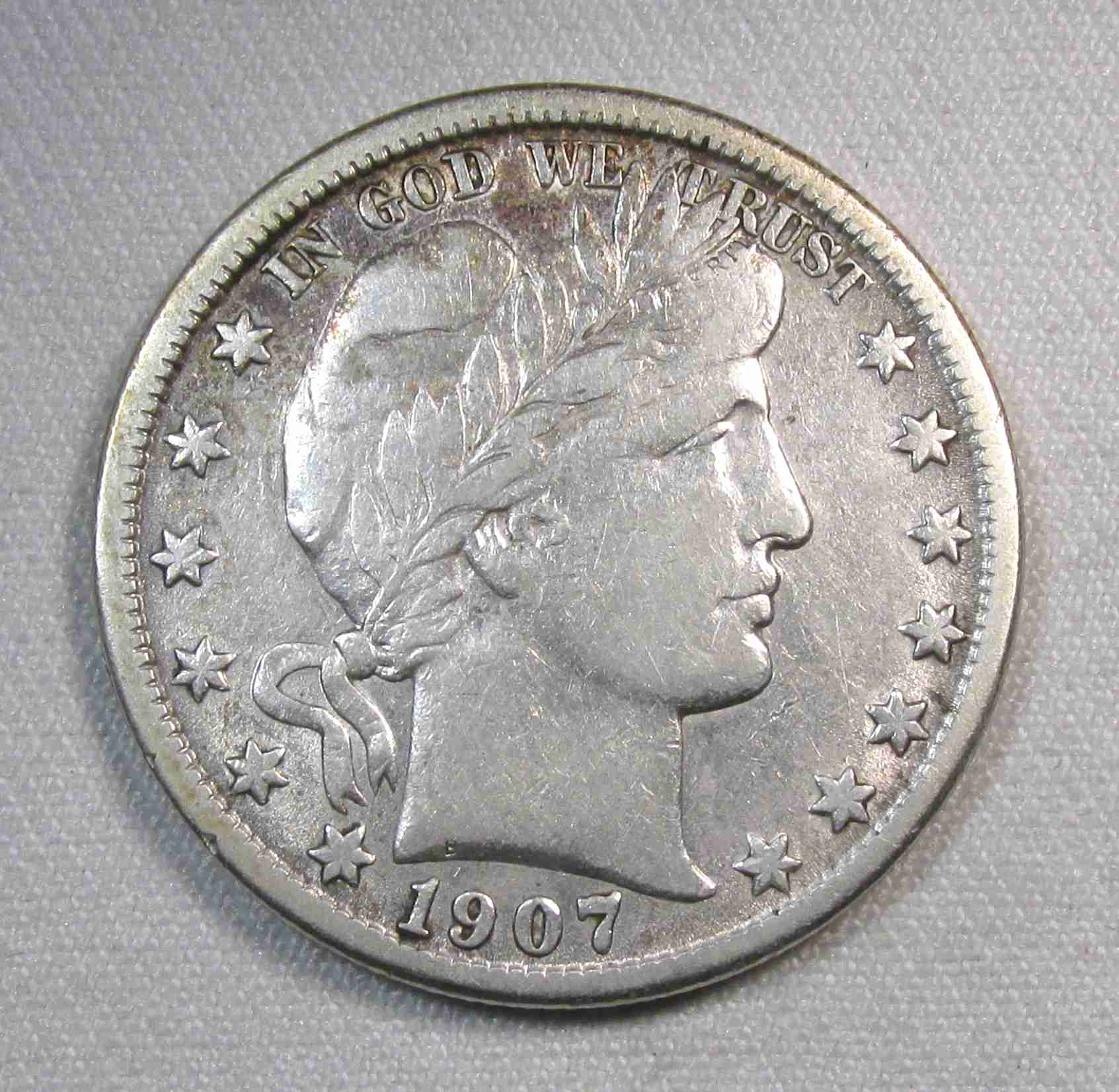 1907-O Silver Barber Half Dollar XF Details Coin AU285