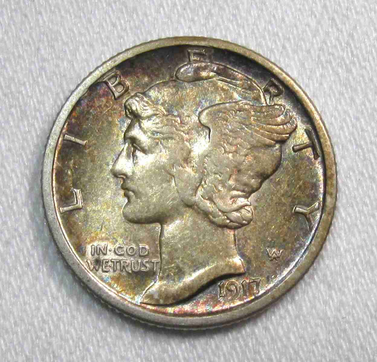 1917-D Silver Mercury Dime VCH AU Coin AU334