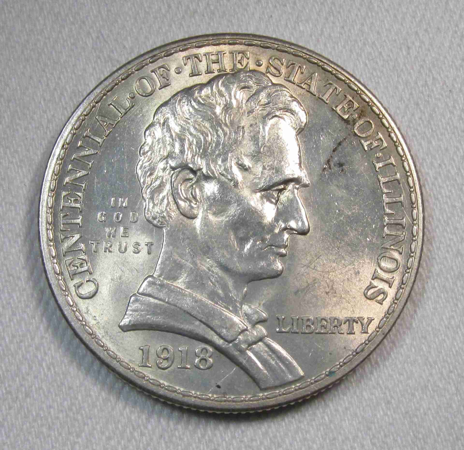 1918 Silver Lincoln Commemorative Half Dollar CH UNC Coin AU365