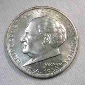 1936 Silver Bridgeport Commemorative Half Dollar UNC Details Coin AU367