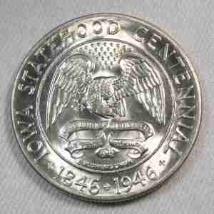 1946 Silver Iowa Commemorative Half Dollar VCH UNC Coin AU368