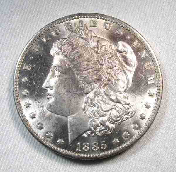 1885-O Silver Morgan Dollar Semi-PL UNC Coin AU409