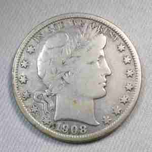 1908-D Silver Barber Half Dollar VF Coin AU446