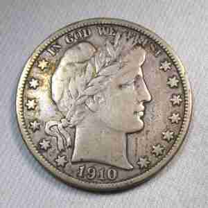 1910-S Silver Barber Half Dollar VF Coin AU455