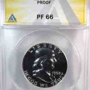 1963 Silver Proof Franklin Half Dollar ANACS PF66 GEM+ Coin AU481