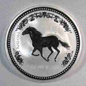 2002 Australia Lunar Year of the Horse .999 Silver 1 Oz. AU484
