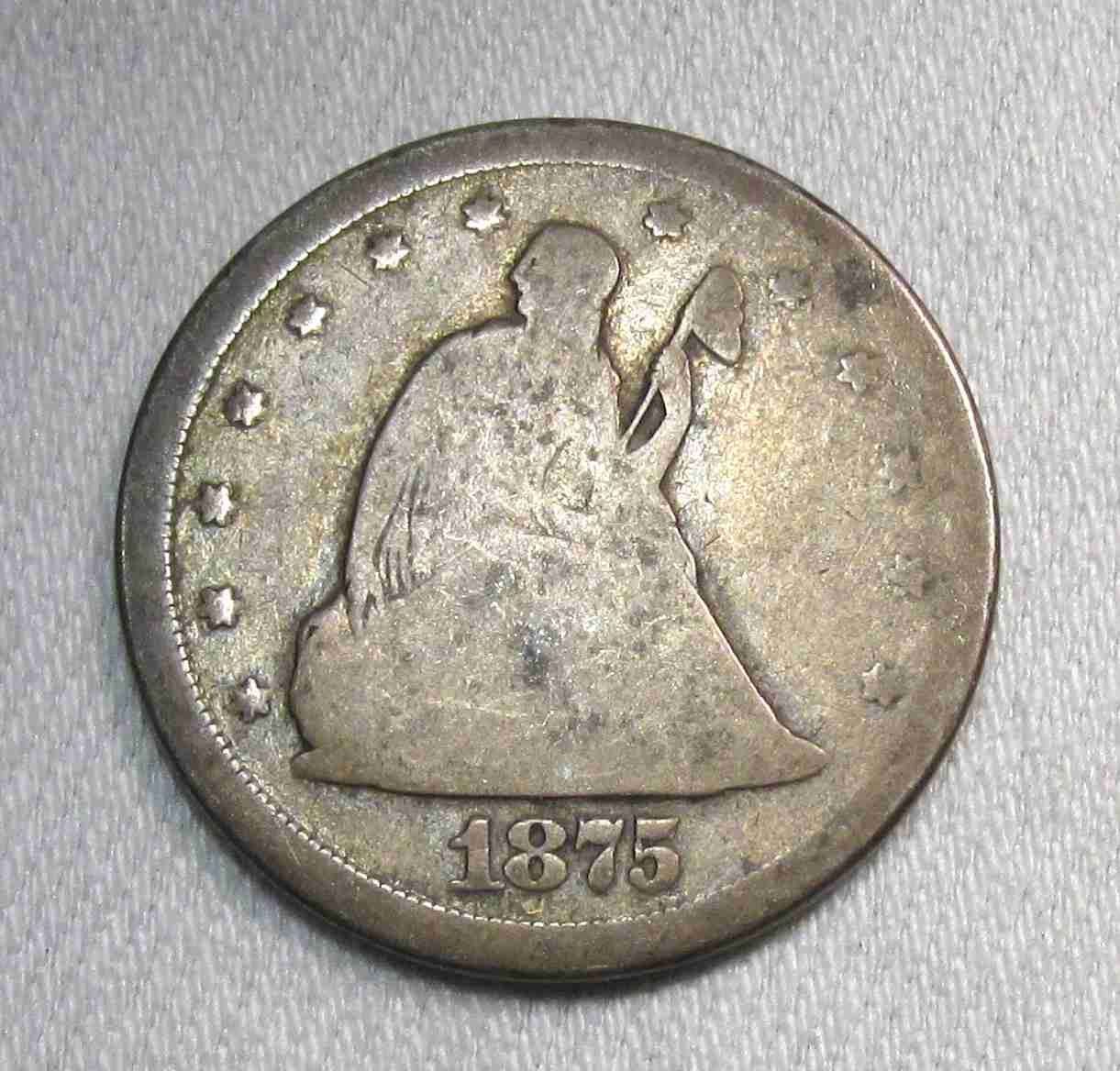 1875-S Silver Twenty Cent Piece Fair+ Coin AU497