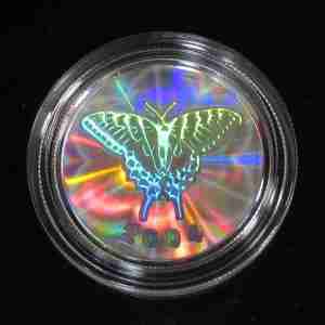 2004 Canada 50 Cent .925 Tiger Swallowtail Butterfly Holographic Coin in OGP AU488