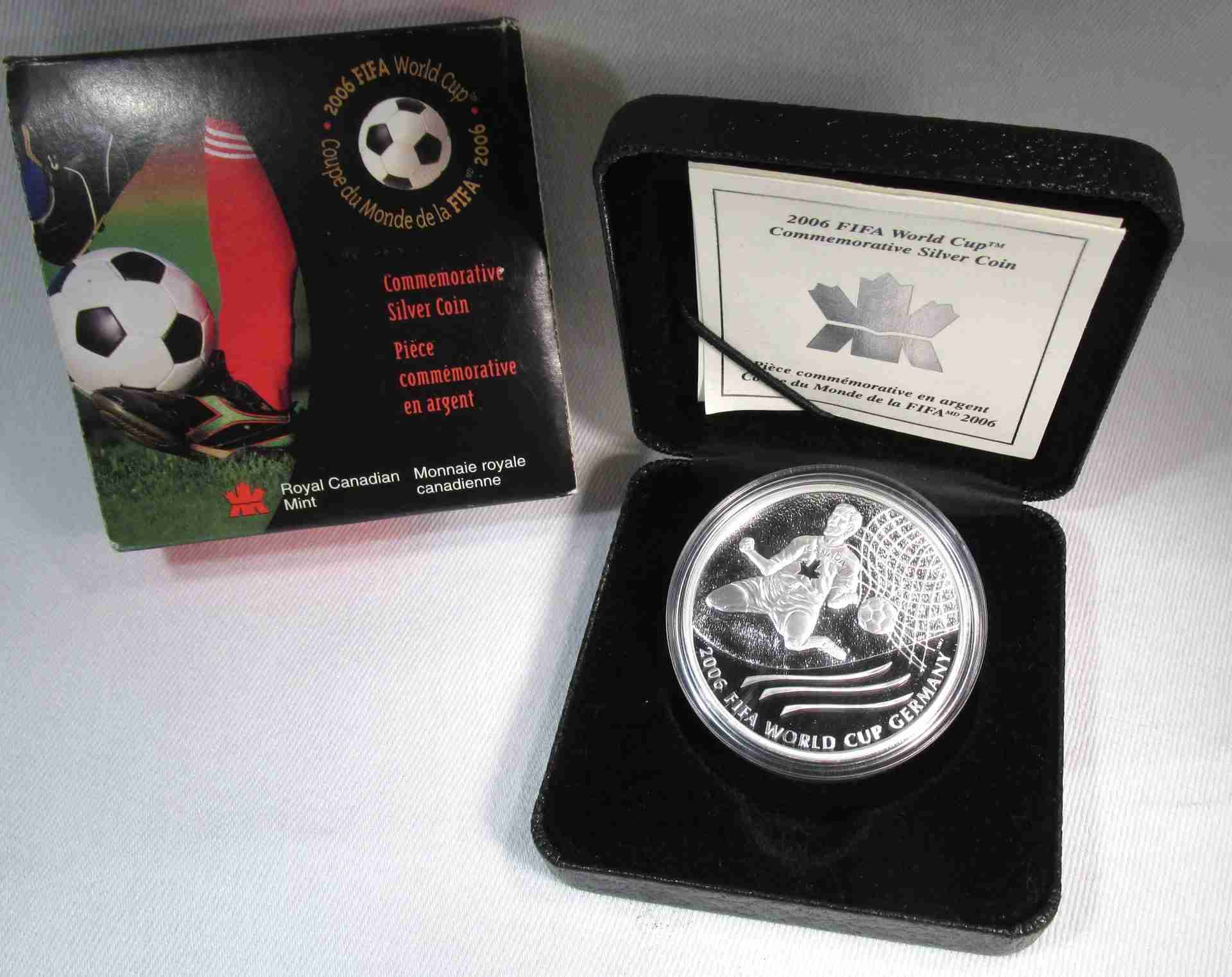 2006 $5 Canadian FIFA World Cup Commemorative Silver Coin in OGP AU491