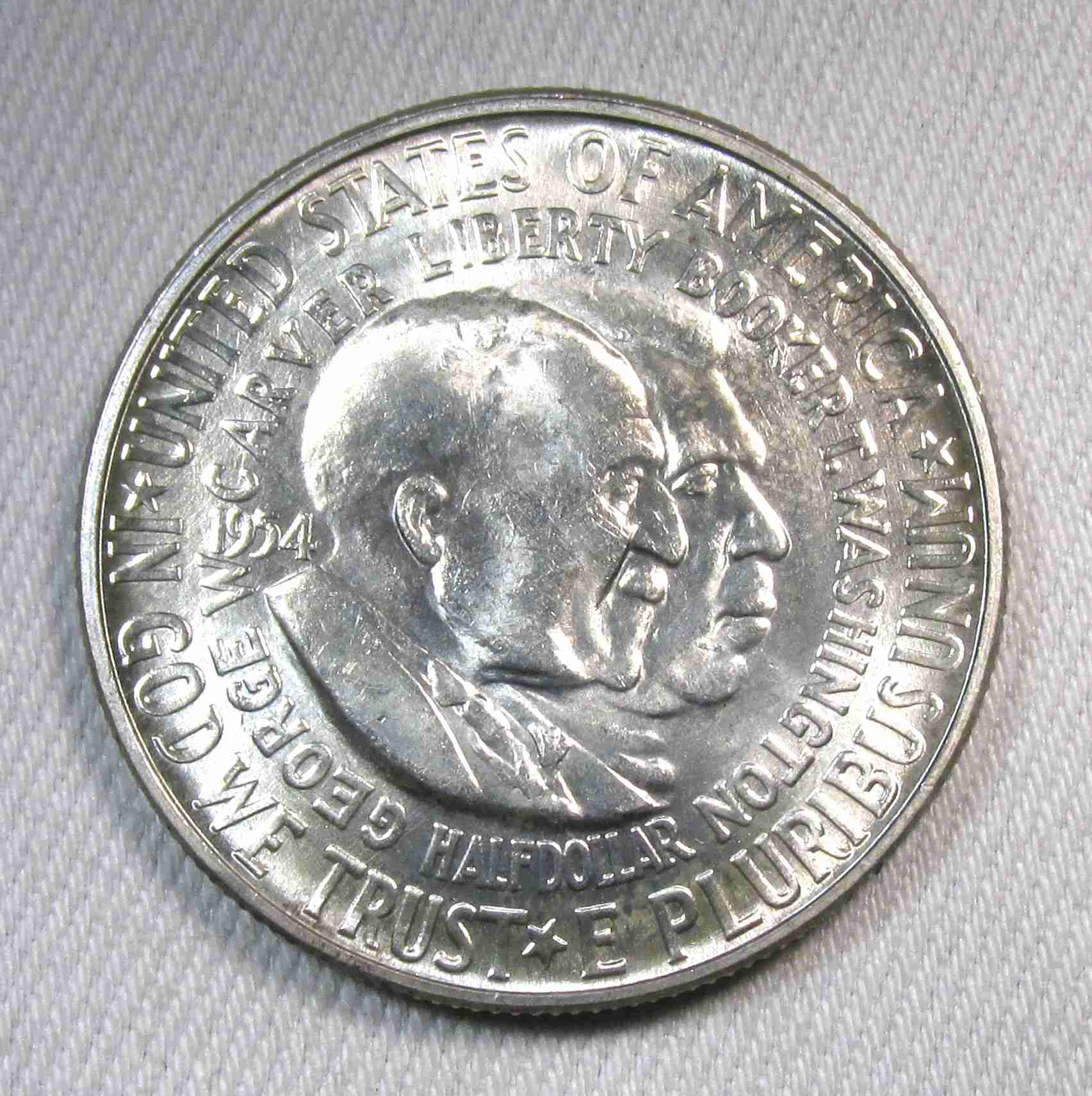 1954-D Washington-Carver Commemorative Silver Half Dollar CH UNC Coin AU526