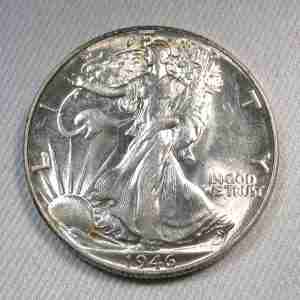 1946 Silver Walking Liberty Half Dollar UNC Coin AU532