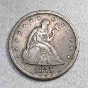 1875-S Silver Twenty Cent Piece F Coin AU537