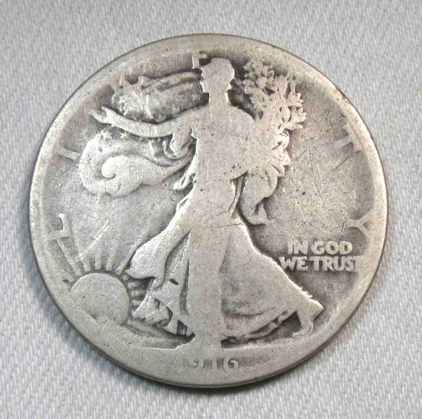 1916 Silver Walking Liberty Half Dollar AG Coin AU547