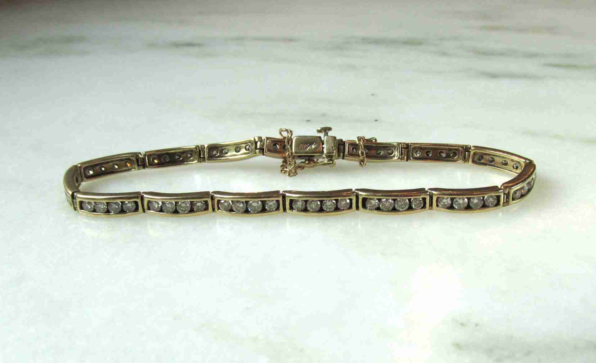 Diamond 14K Yellow Gold Link Bracelet 3.60tcw ETC11198