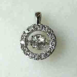 14K White Gold Diamond Halo Pendant ETC11199