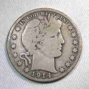 1914-S Silver Barber Half Dollar VG Coin AU581