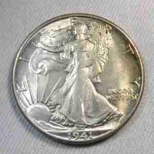 1941-S Silver Walking Liberty Half Dollar VCH AU Coin AU582