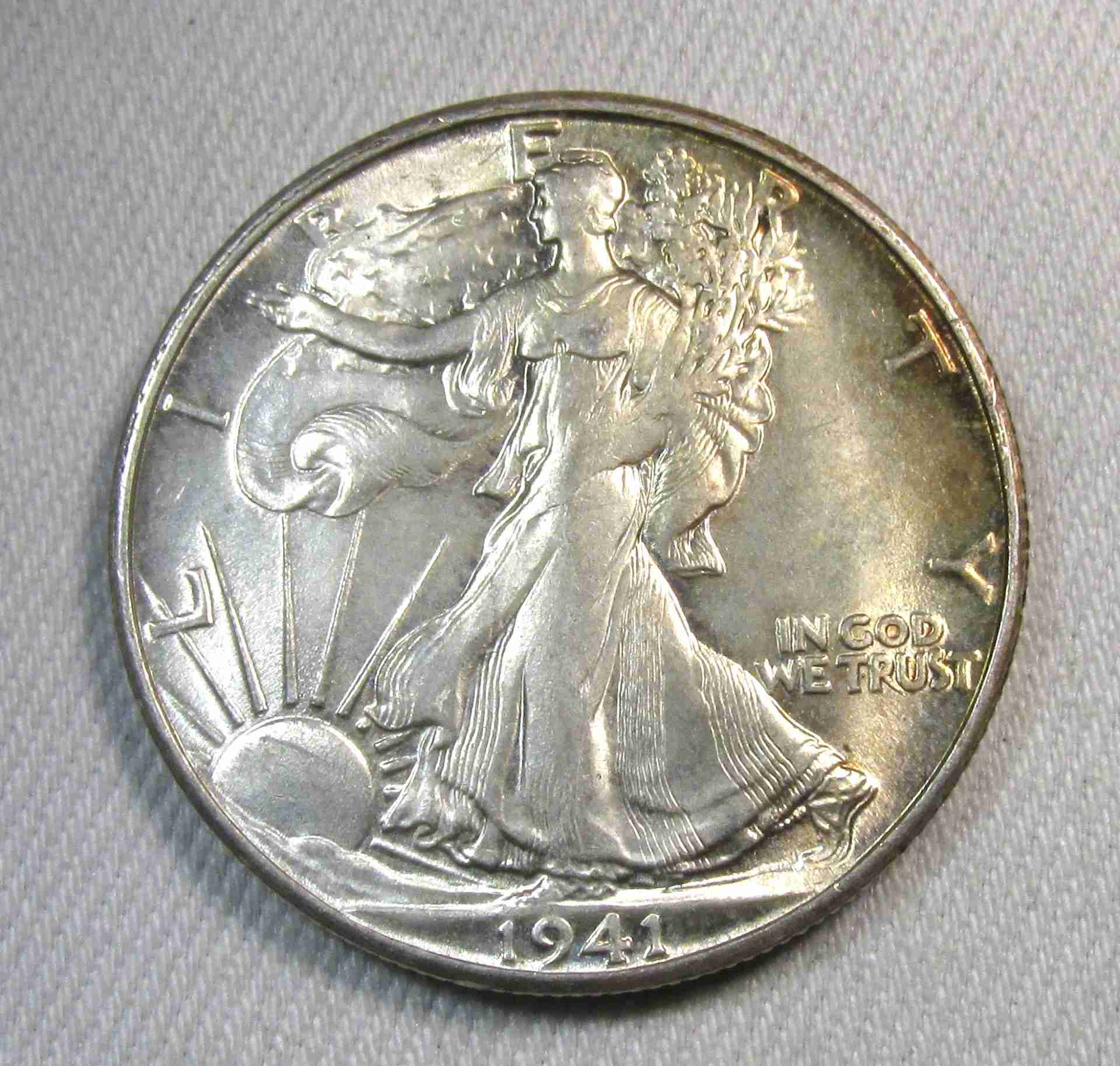 1941-S Silver Walking Liberty Half Dollar VCH AU Coin AU582