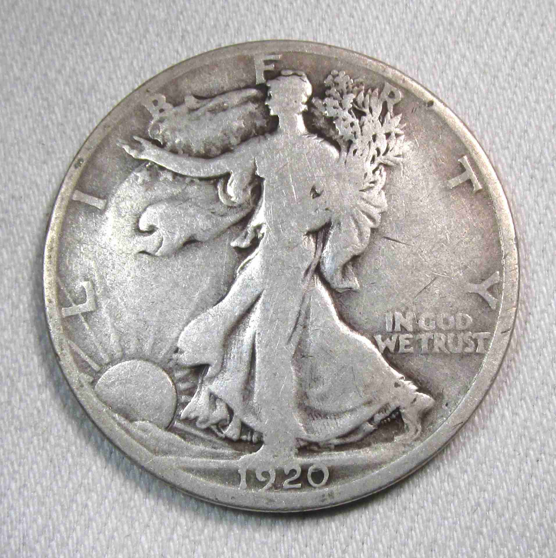 1920-D Silver Walking Liberty Half Dollar Coin AU596