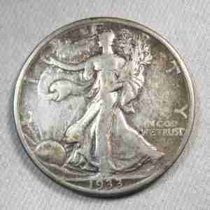 1933-S Silver Walking Liberty Half Dollar VF Details Coin AU600