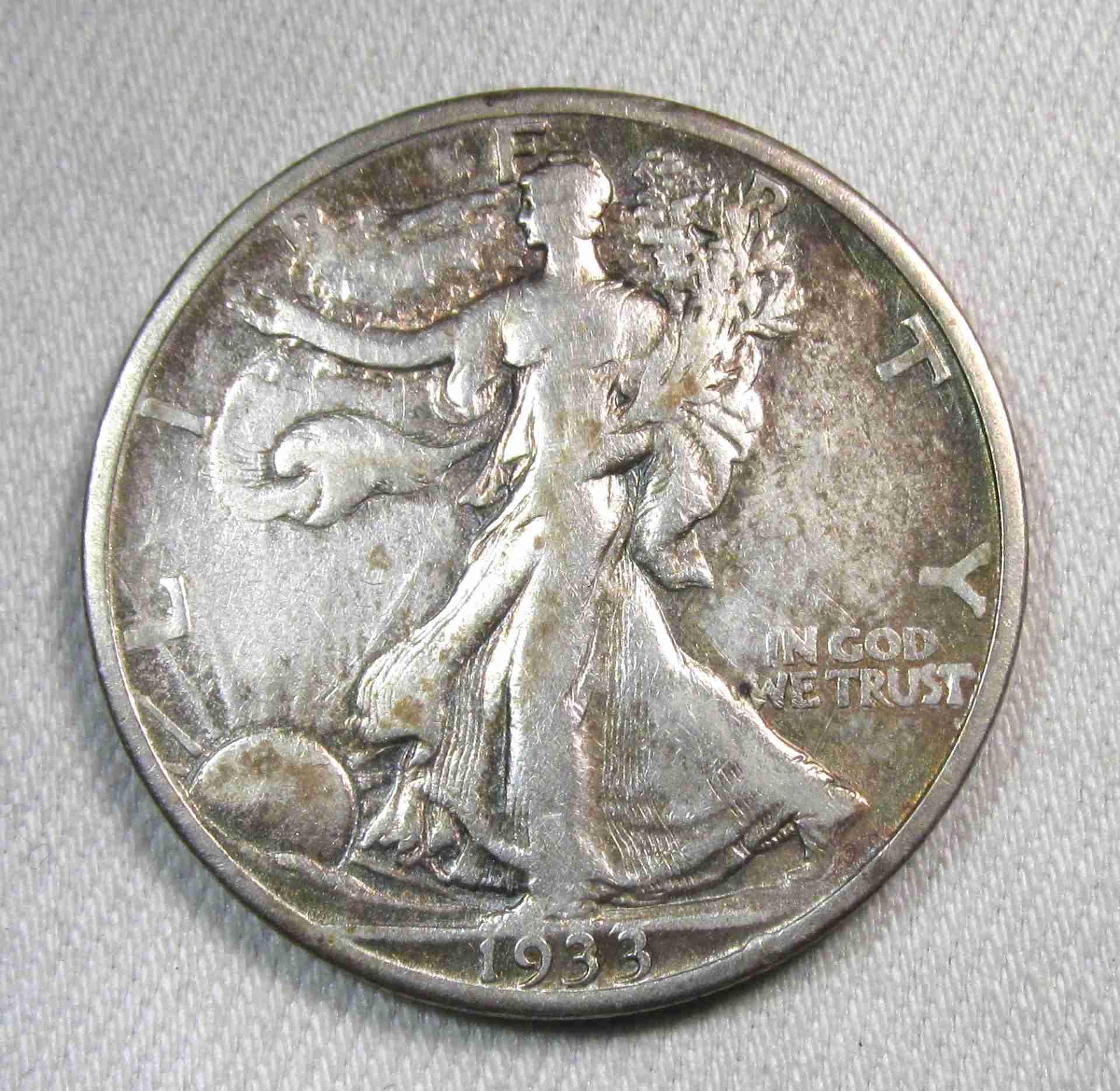 1933-S Silver Walking Liberty Half Dollar VF Details Coin AU600